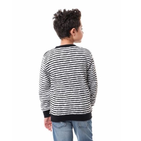 سويت شيرت أولادي مخطط كم طويل