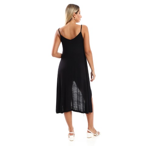 فستان حمالات مودرن برقبة واسعة