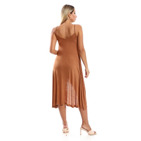 فستان حمالات مودرن برقبة واسعة