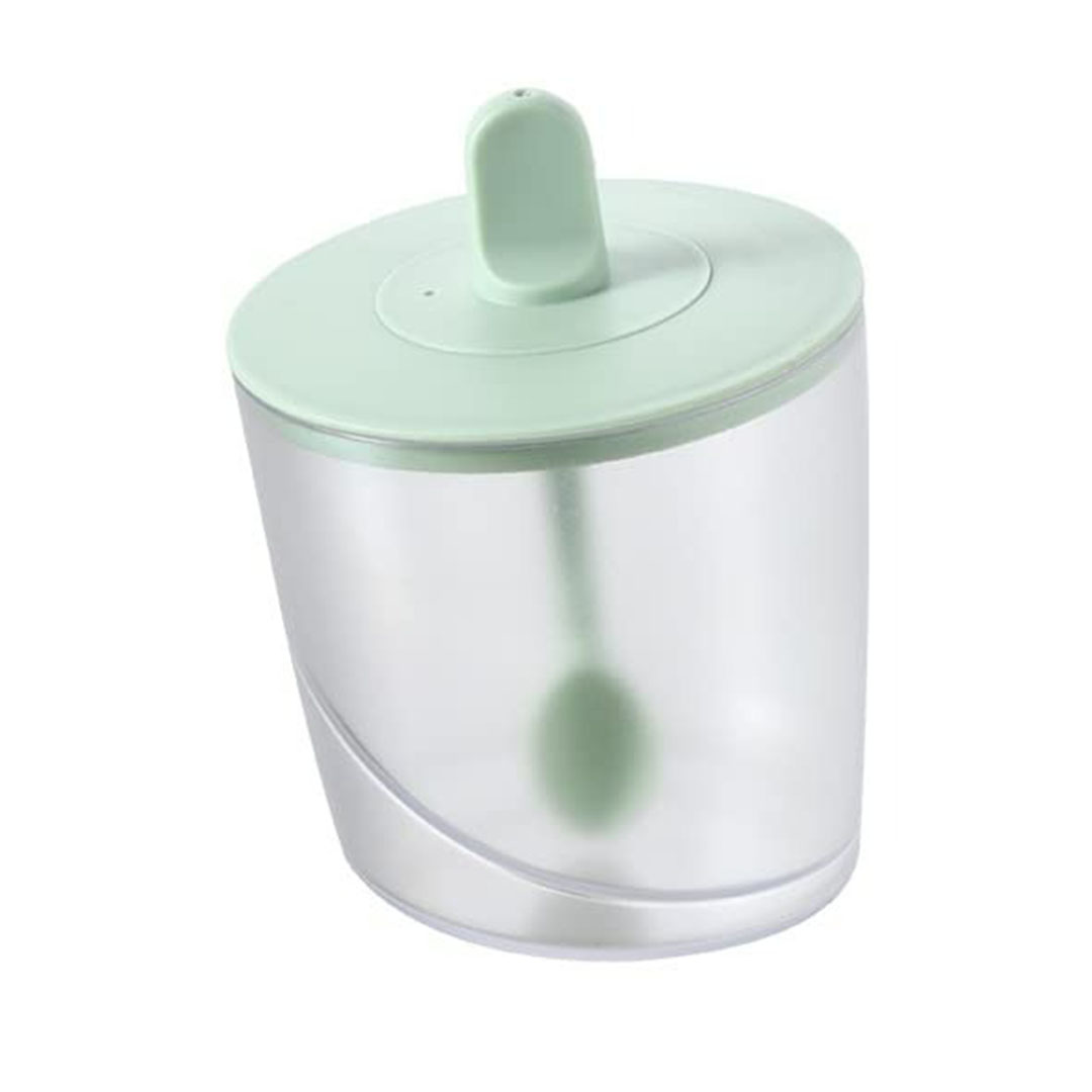 برطمان توابل مع غطاء ومعلقة بلاستيك