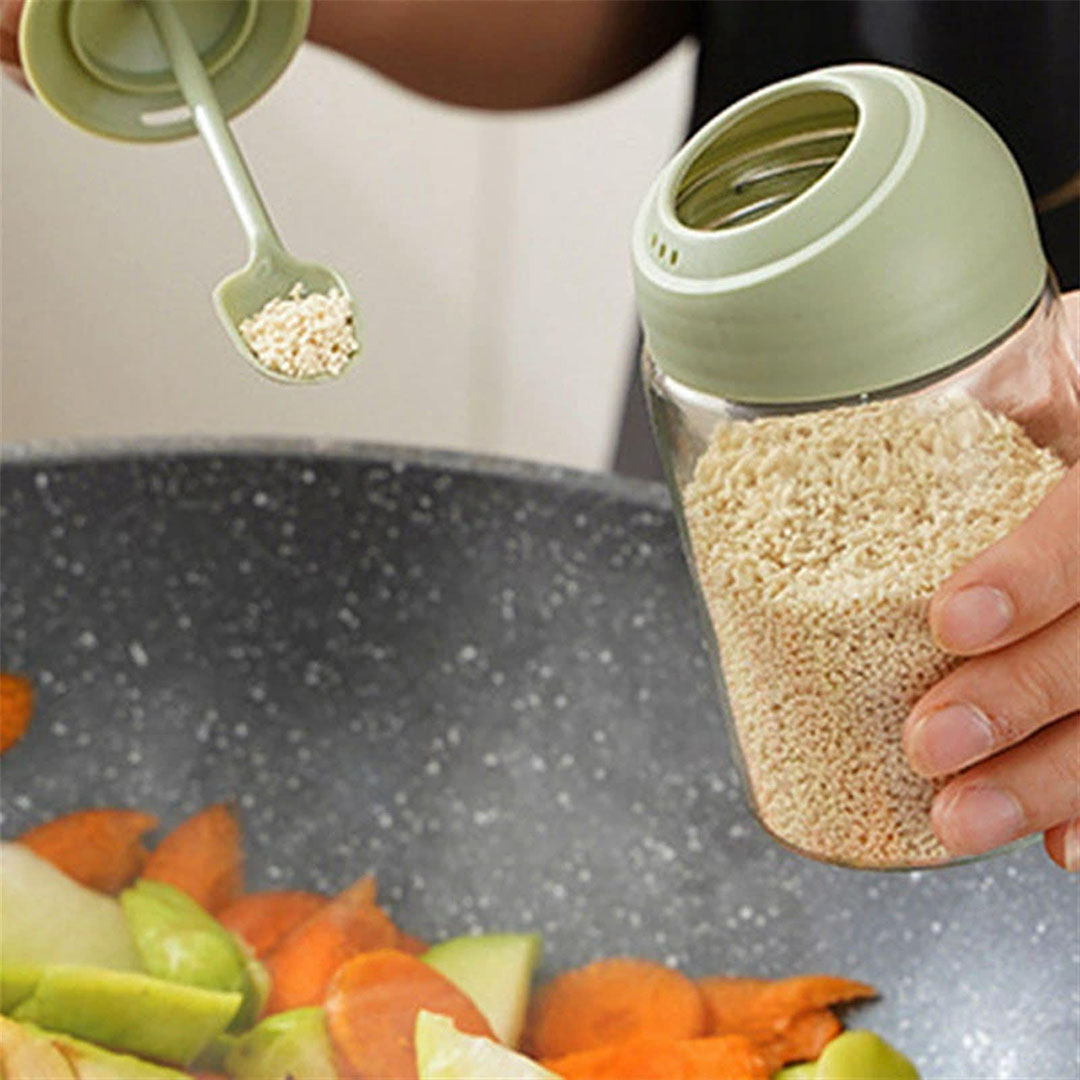 طقم علب توابل 1 قطعة بمعلقة - متعددة الالوان