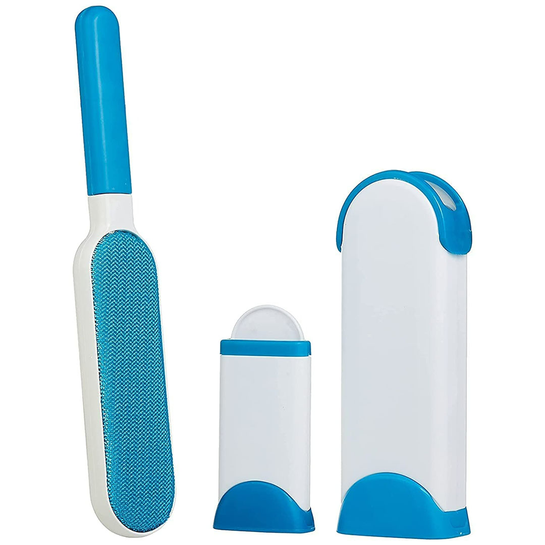فرشاة ازالة شعر الحيوانات الاليفة لجميع الاقمشة - أزرق