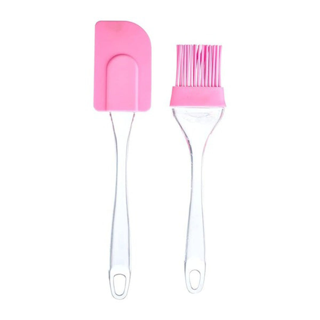 سباتيولا و فرشاة من السيليكون بيد بلاستيك