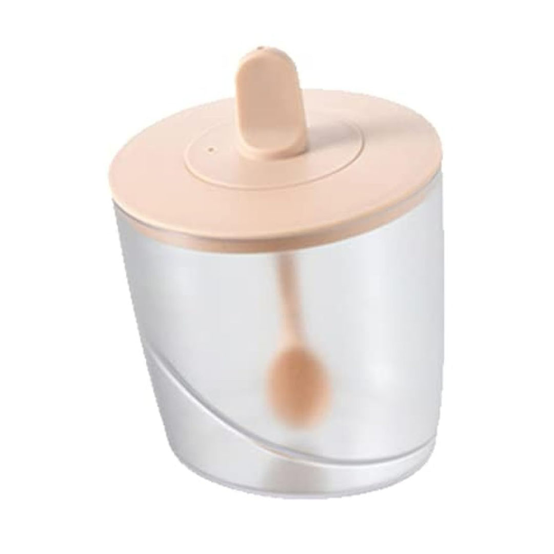 برطمان توابل مع غطاء ومعلقة بلاستيك