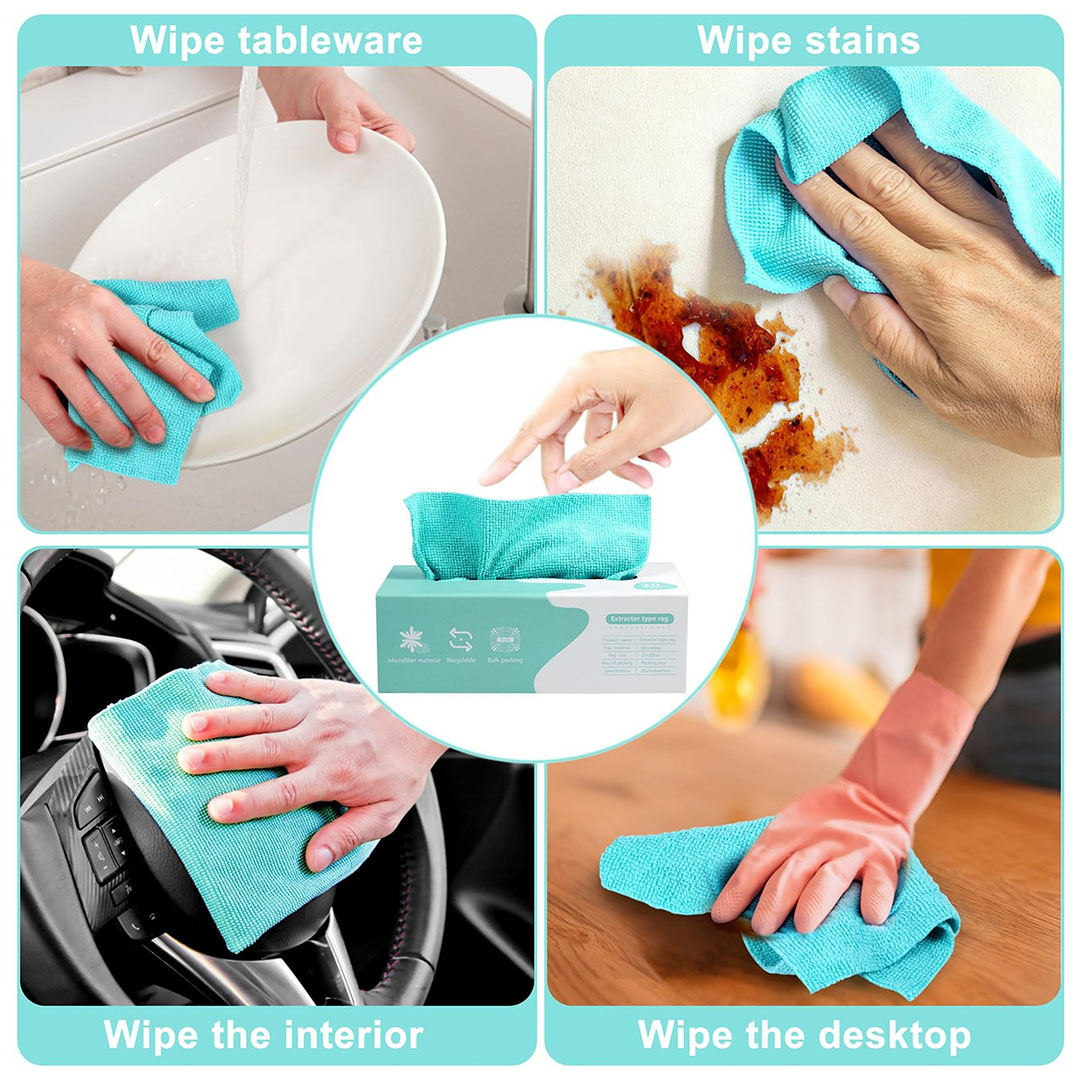 فوطة مايكروفايبر قابلة لاعادة الاستخدام - 20 قطعة - تركواز