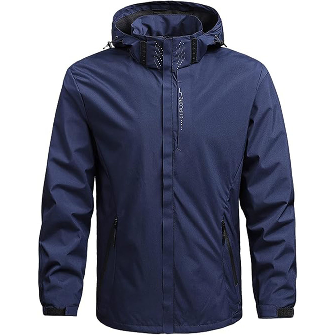 جاكيت رياضي بسحاب شتوي مبطن للرجال - كحلي