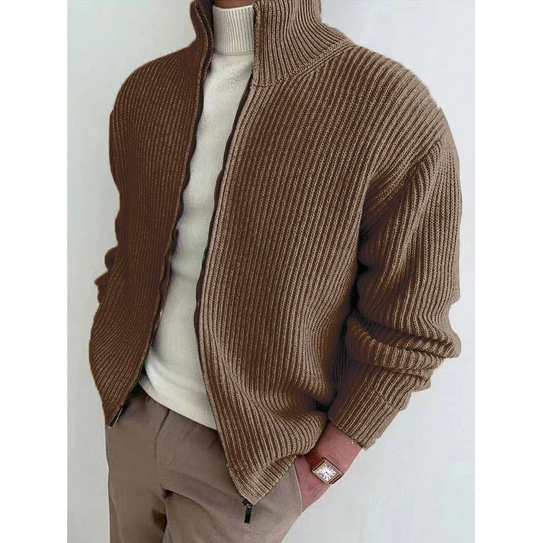 شي ان كارديجان رجالي محبوك مضلع بسوستة - بني