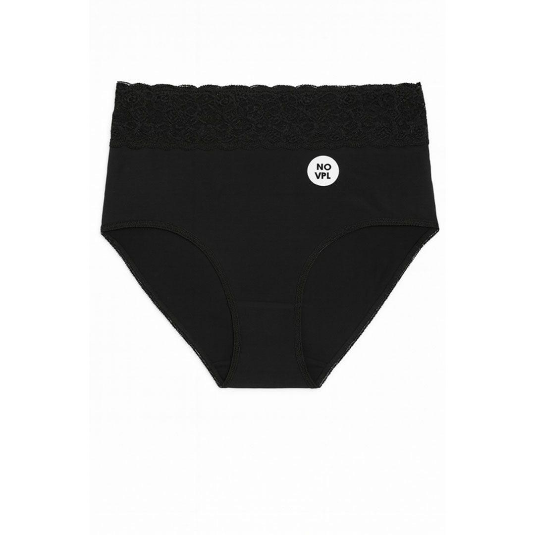 بانتي حريمي متوسط الارتفاع ليكرا - أسود