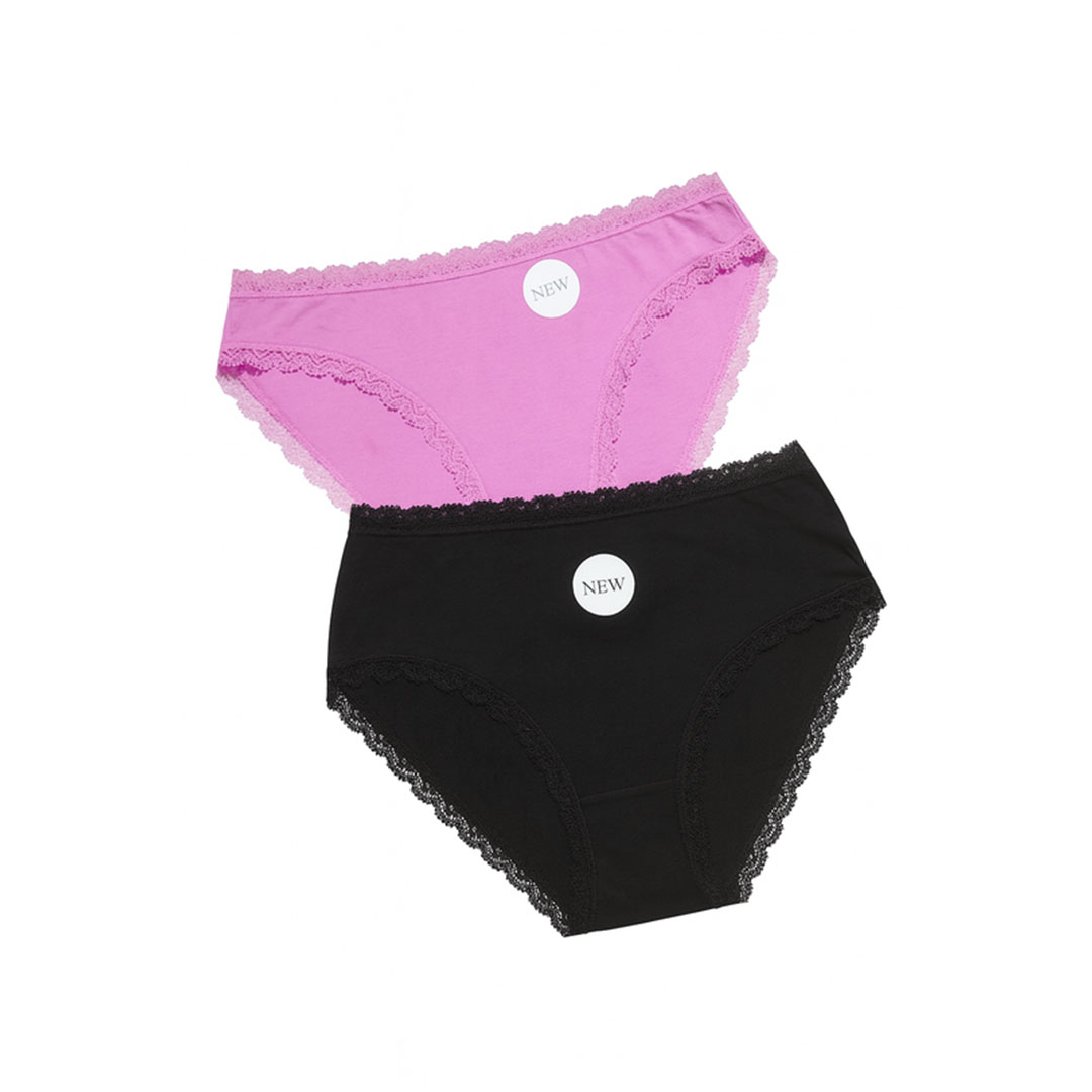 بانتي حريمي قطن - أسود / بينك