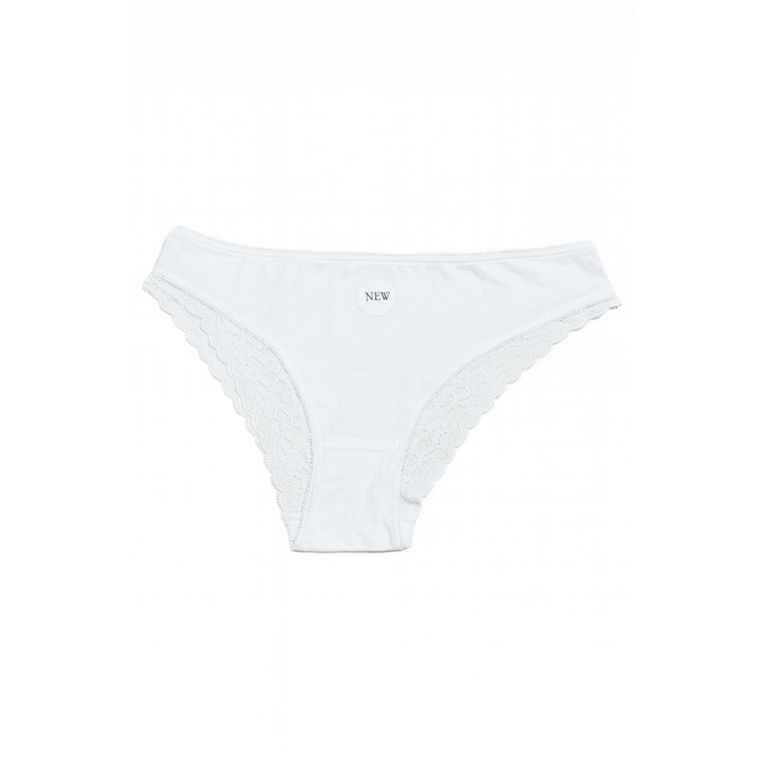 بانتي حريمي قطني و دانتيل - أبيض