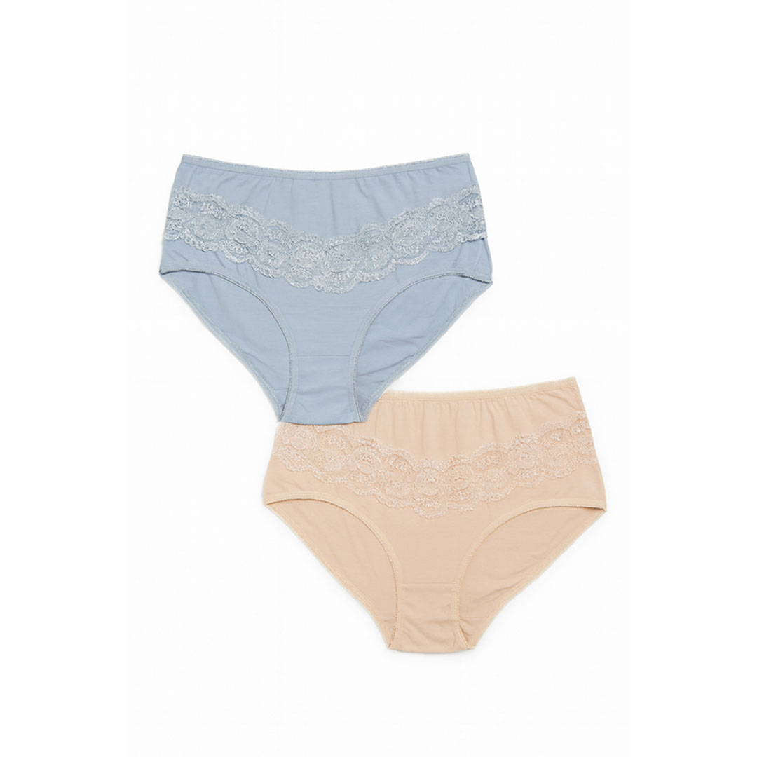 بانتي حريمي مقاس صغير - مقاس 22 - روز/أزرق - 2 قطعة