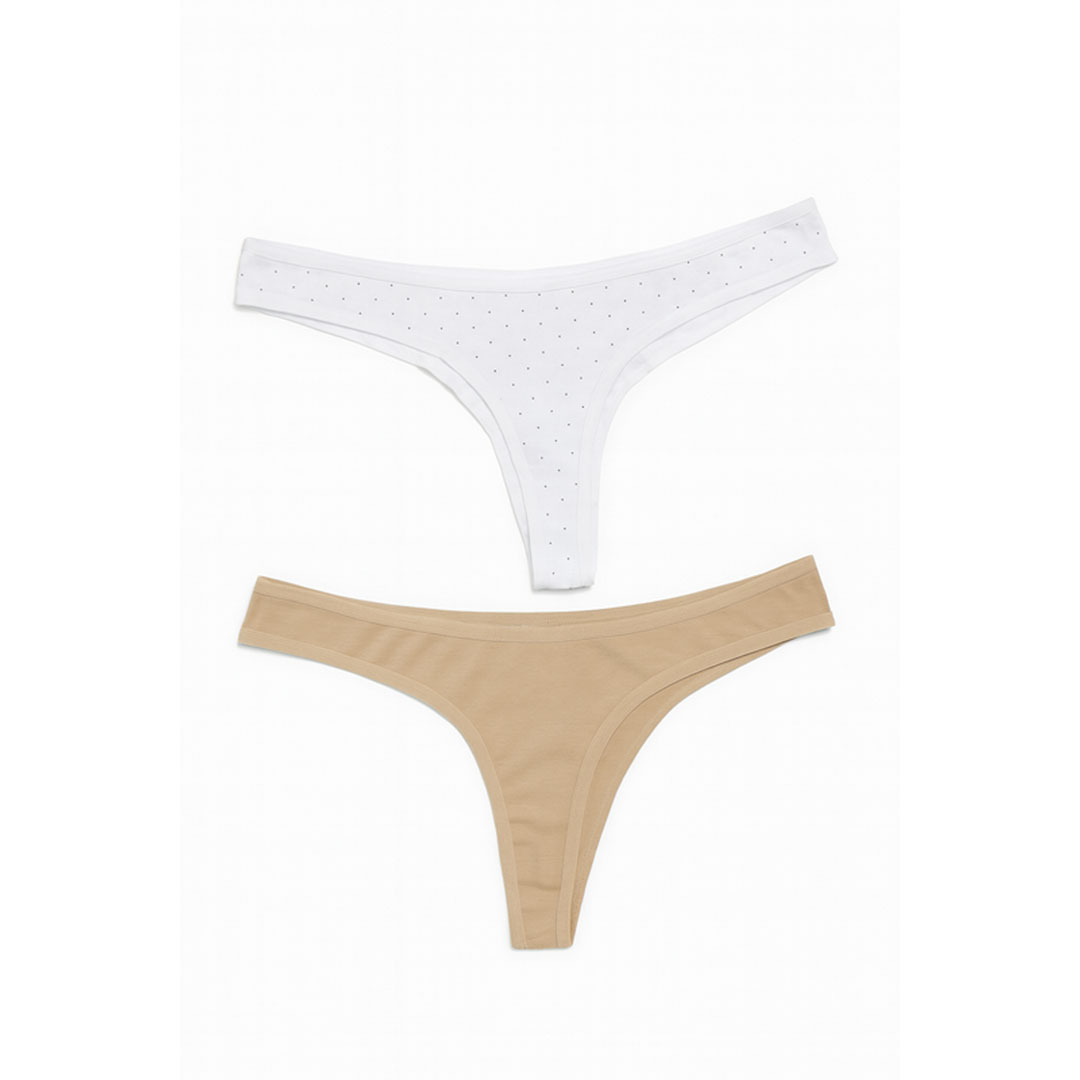 بانتي jesrring حريمي - 2 قطعة - أبيض/بيج