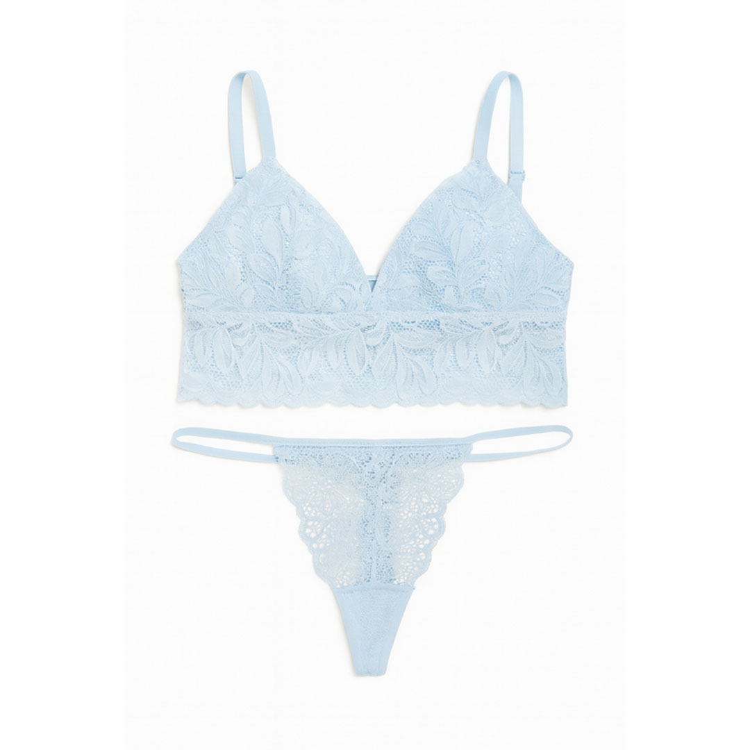 طقم حمالة صدر وبانتي - أزرق فاتح