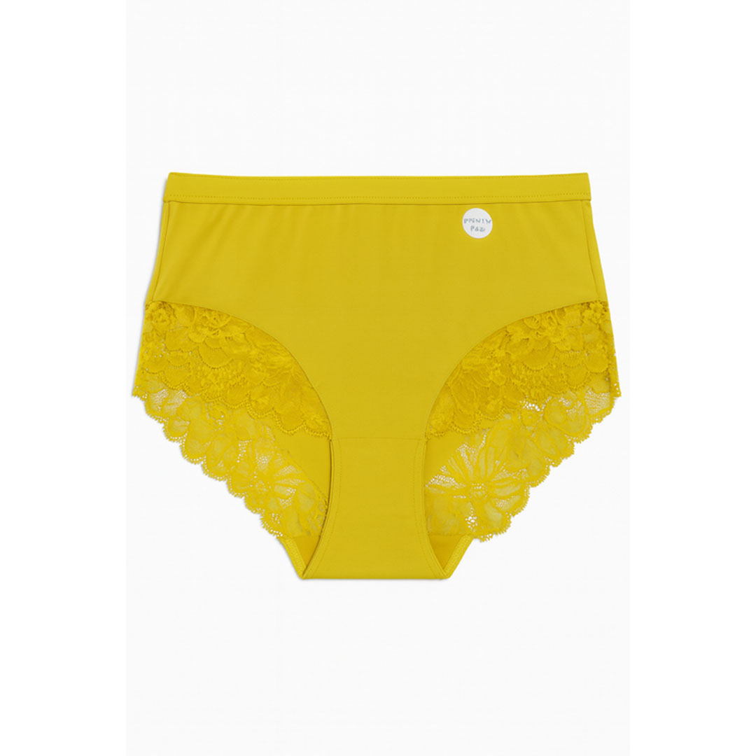 بانتي من الليكرا والدانتيل حريمي - أصفر