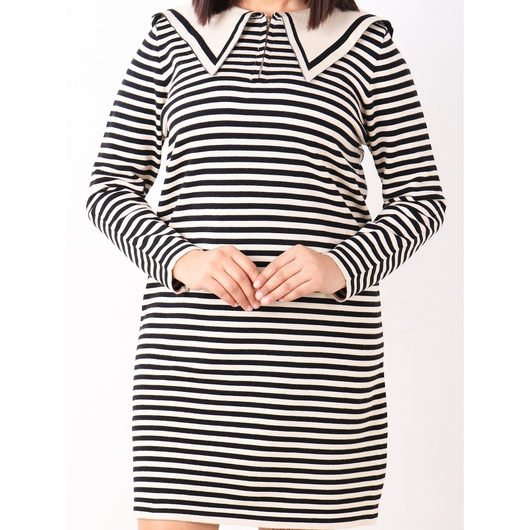 شي ان فستان نسائي مخطط من AZALY بياقة واقفة