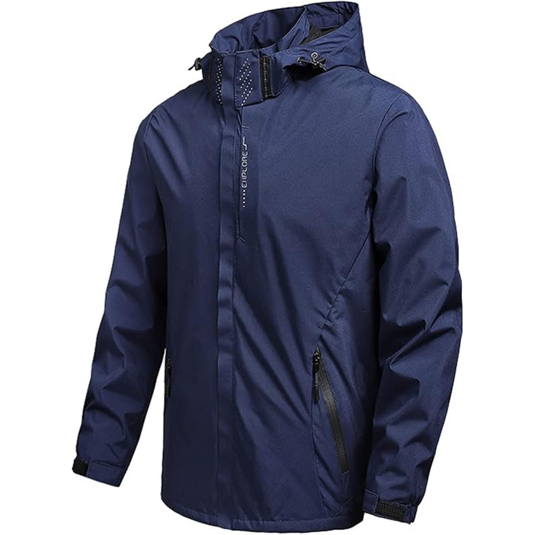 جاكيت رياضي بسحاب شتوي مبطن للرجال - كحلي