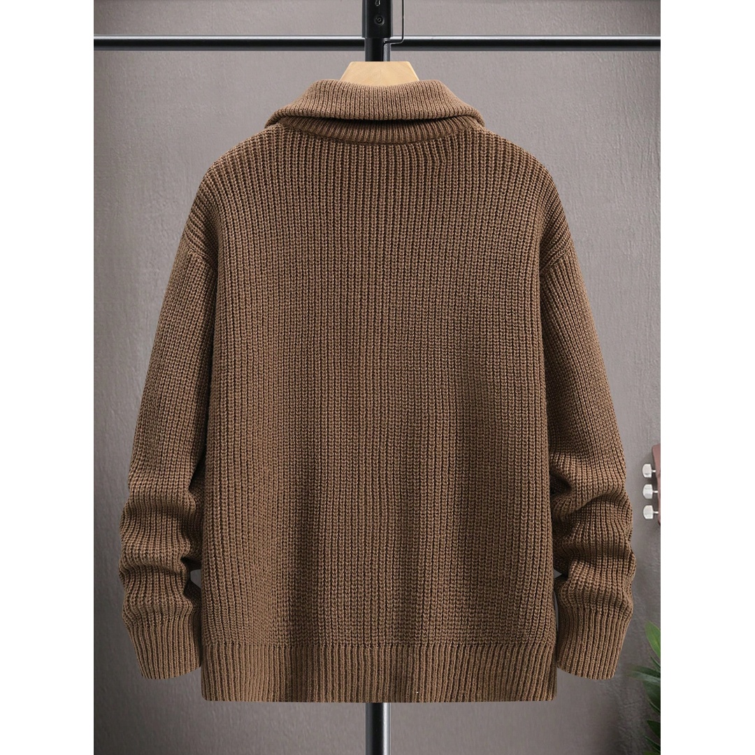 شي ان كارديجان رجالي محبوك مضلع بسوستة - بني