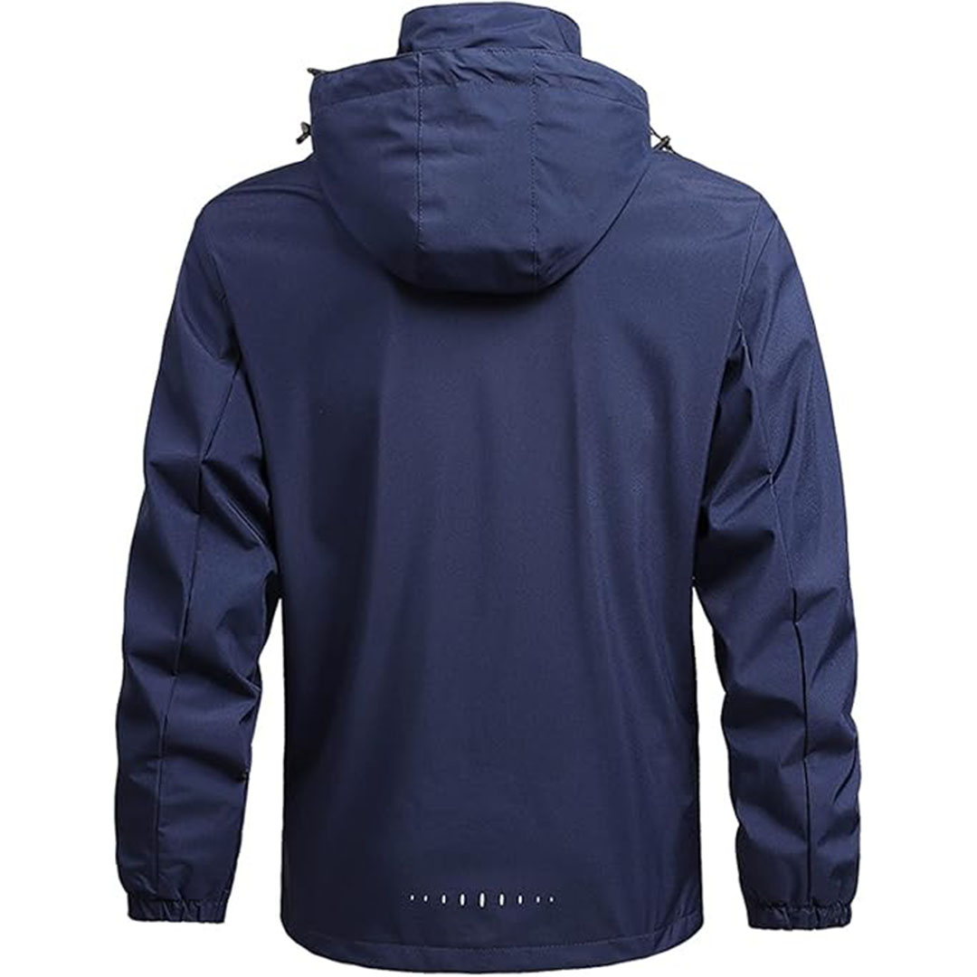 جاكيت رياضي بسحاب شتوي مبطن للرجال - كحلي