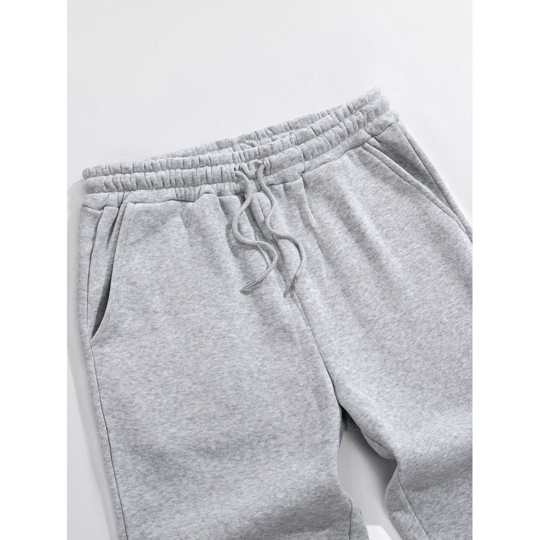 شي ان بنطلون رياضي رجالي بوسط استك ورباط شد - رمادي