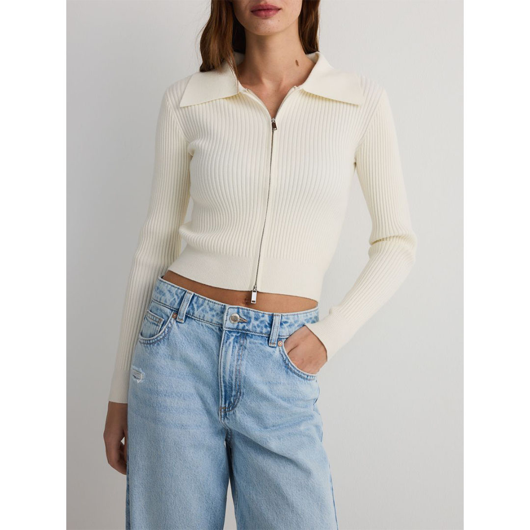 توب بكم مضلع حريمي - أوف وايت