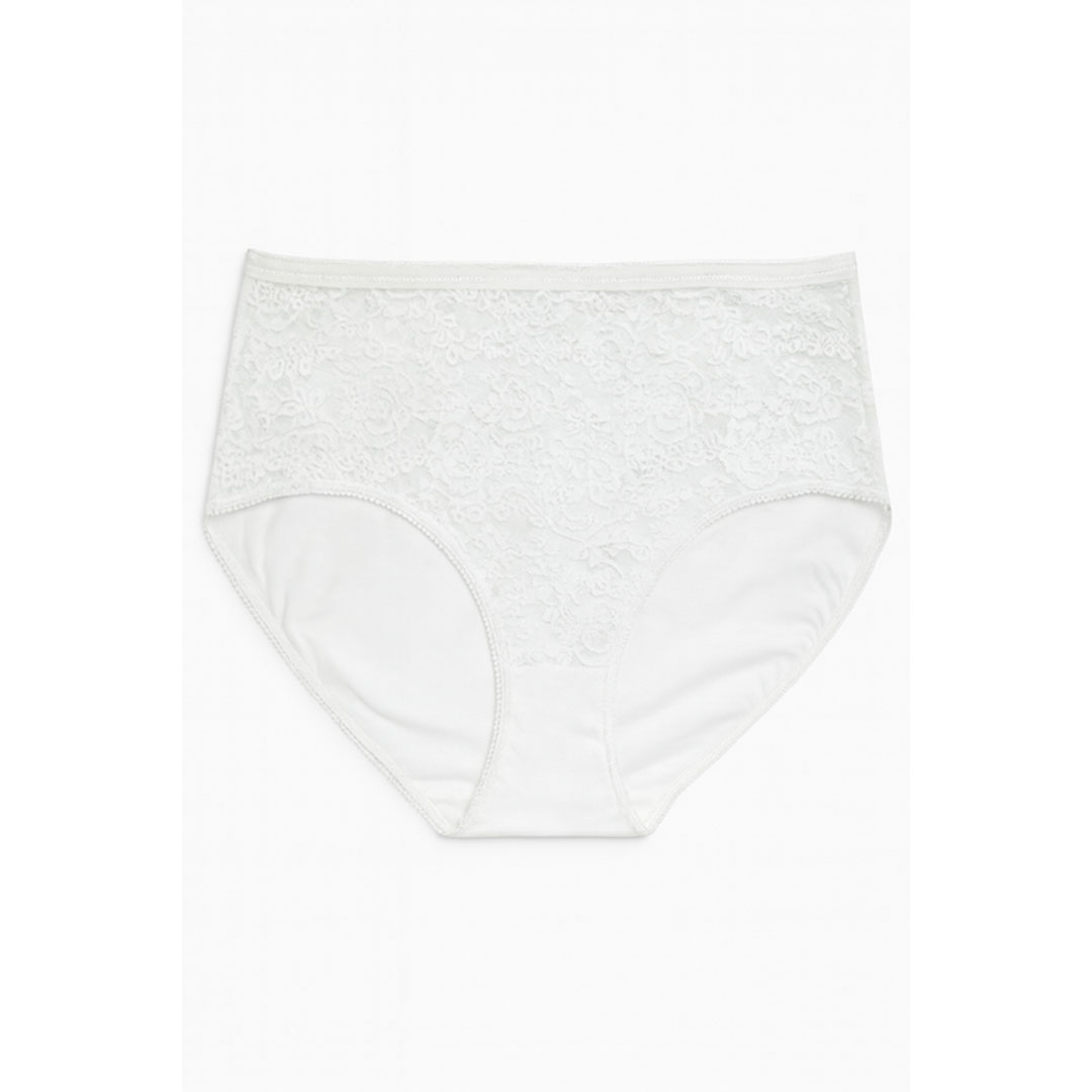بانتي حريمي ليكرا خصر دانتيل - أبيض
