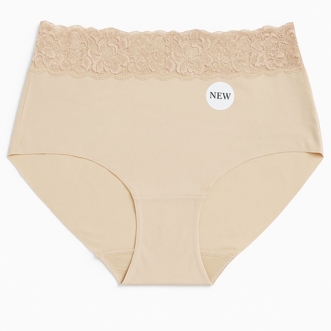 بانتي قصير من الليكرا والدانتيل حريمي - بيج