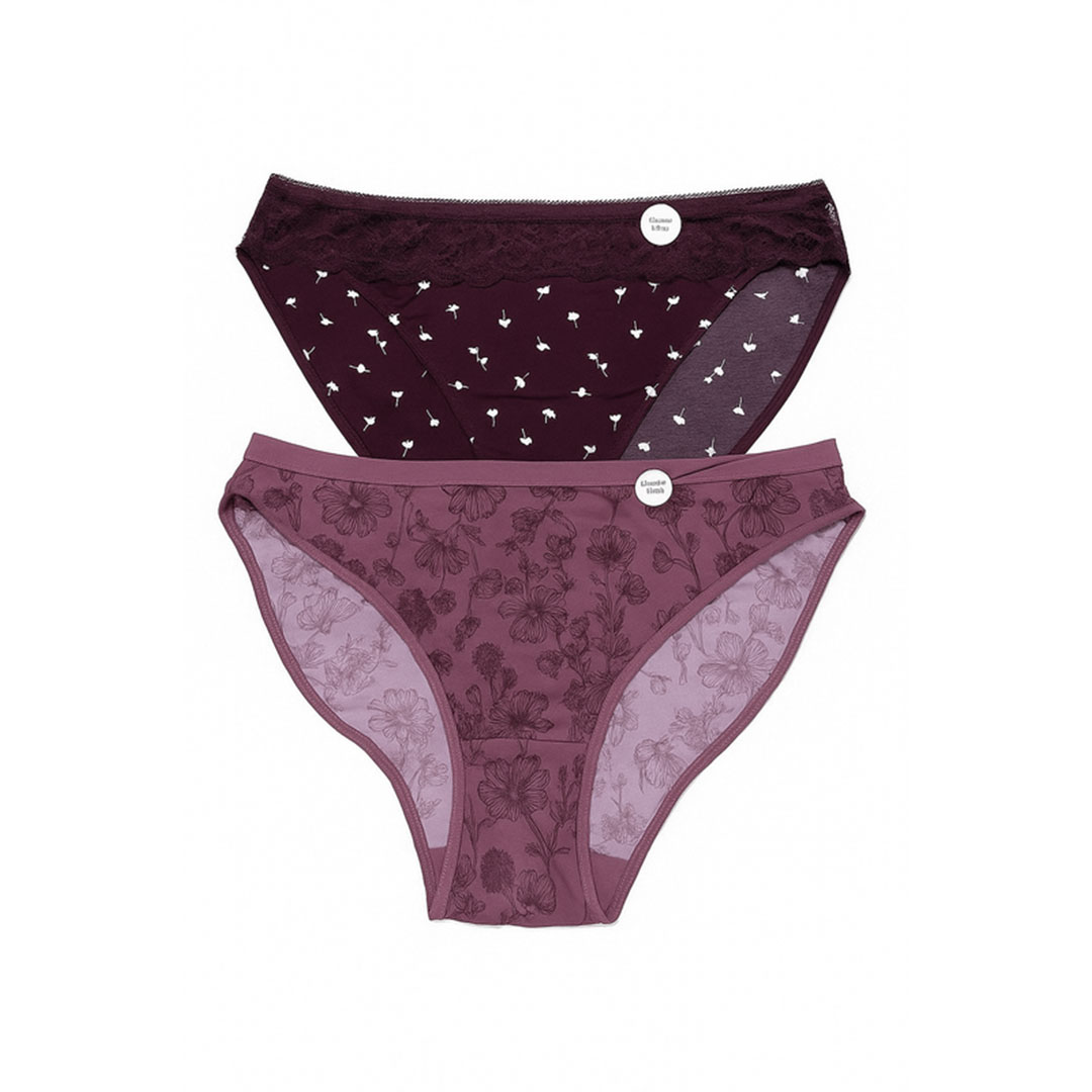 بانتي متعدد الألوان من الليكرا حريمي - 2 قطعة