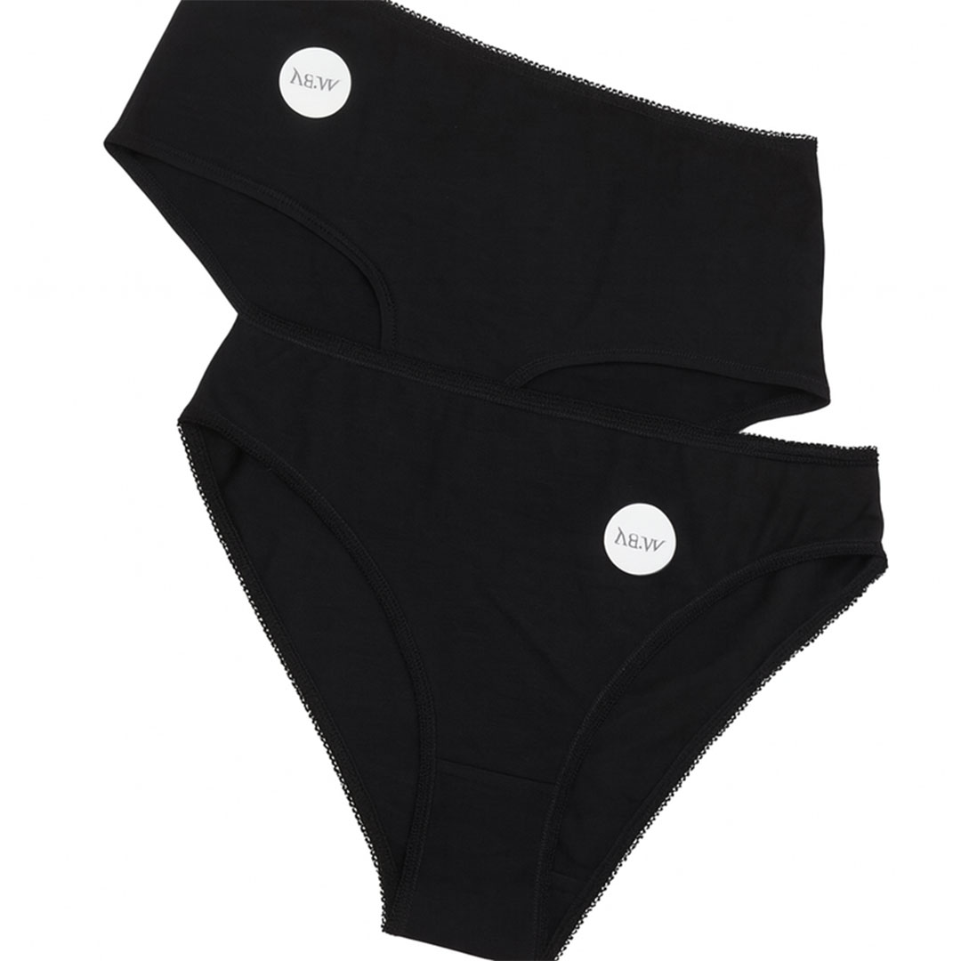 بانتي قطن حريمي - أسود - 2 قطعة