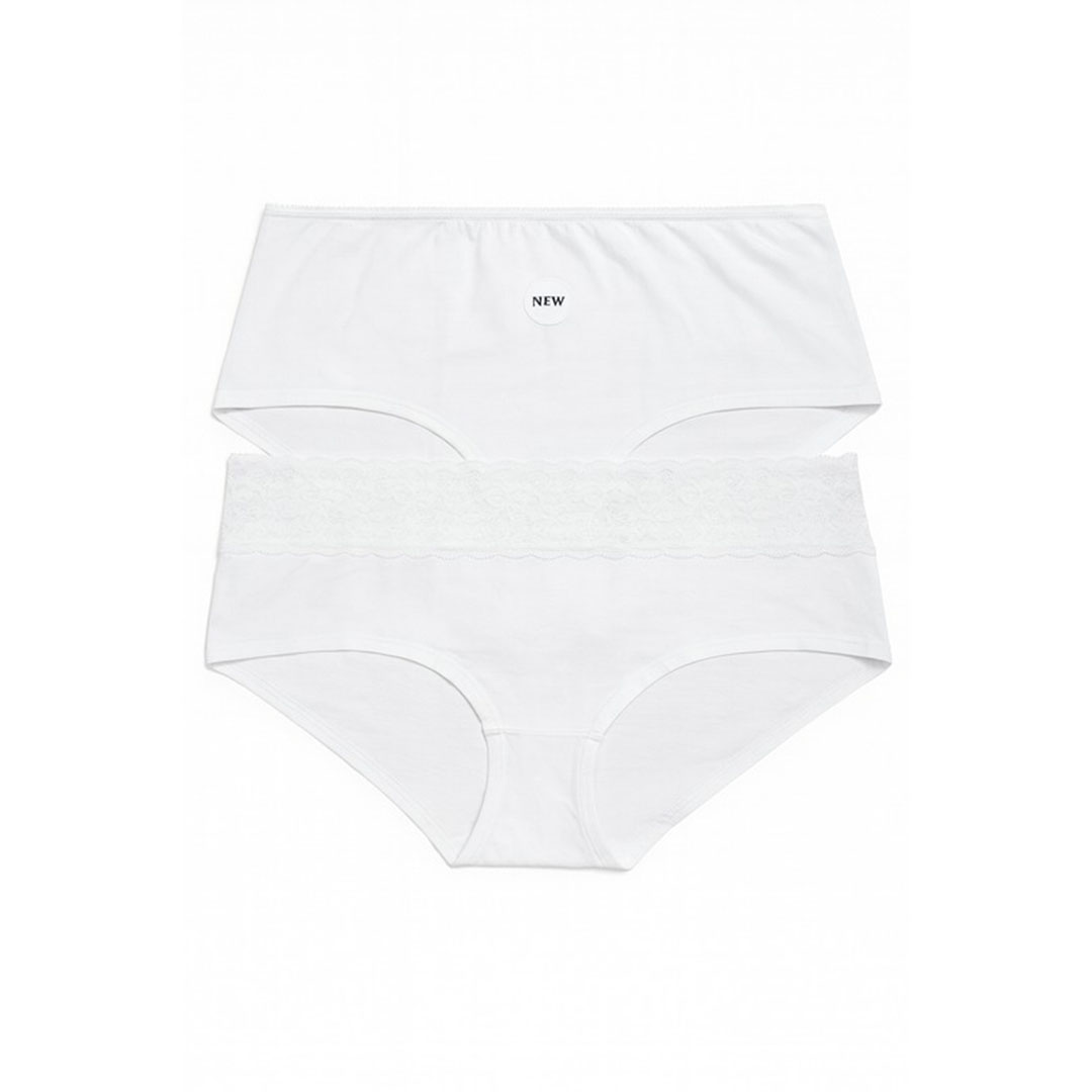 بانتي حريمي قطن - 2 قطعة - أبيض