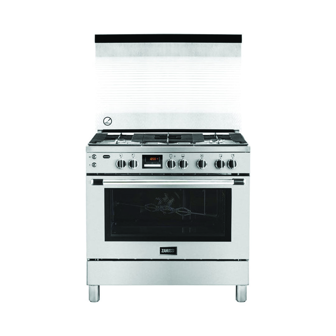 بوتاجاز غاز زانوسي مع فرن - 5 شعلات - ديجيتال - فضي - ZCG92686XA