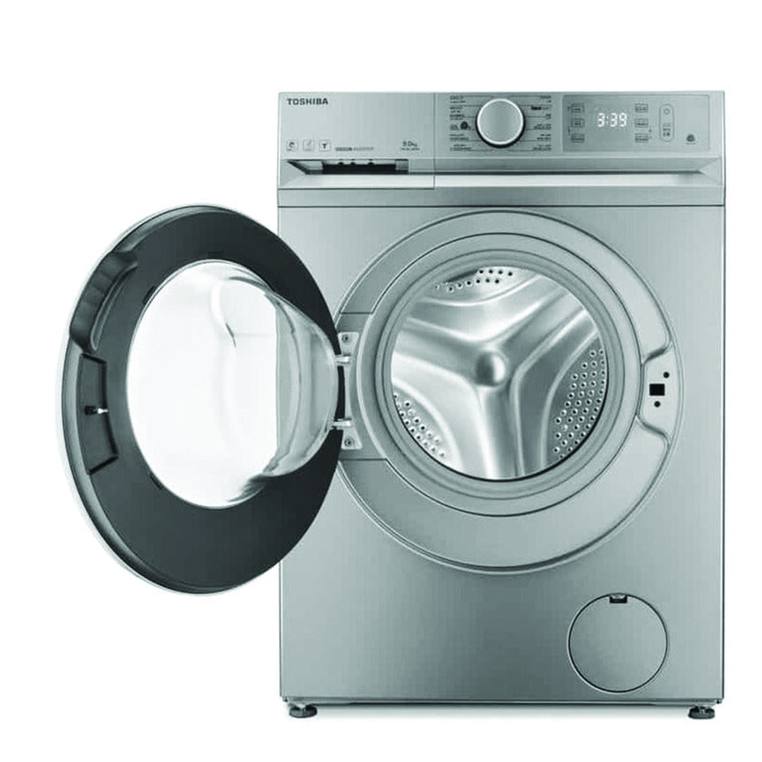 غسالة ملابس اوتوماتيك توشيبا تحمل امامي - 9 كيلو - فضي - TW-BL100A4EG(SS)
