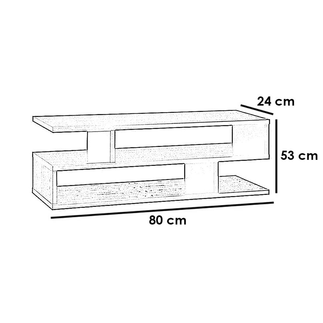 وحدة تلفزيون MDF - أبيض - 80 سم