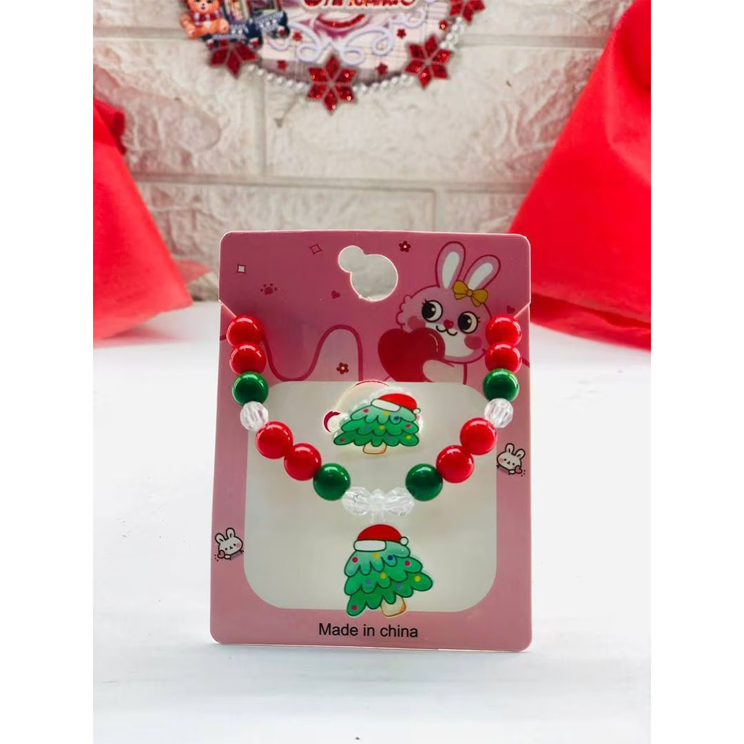 طقم خاتم و حظاظة  الكريسماس - 2 قطعة