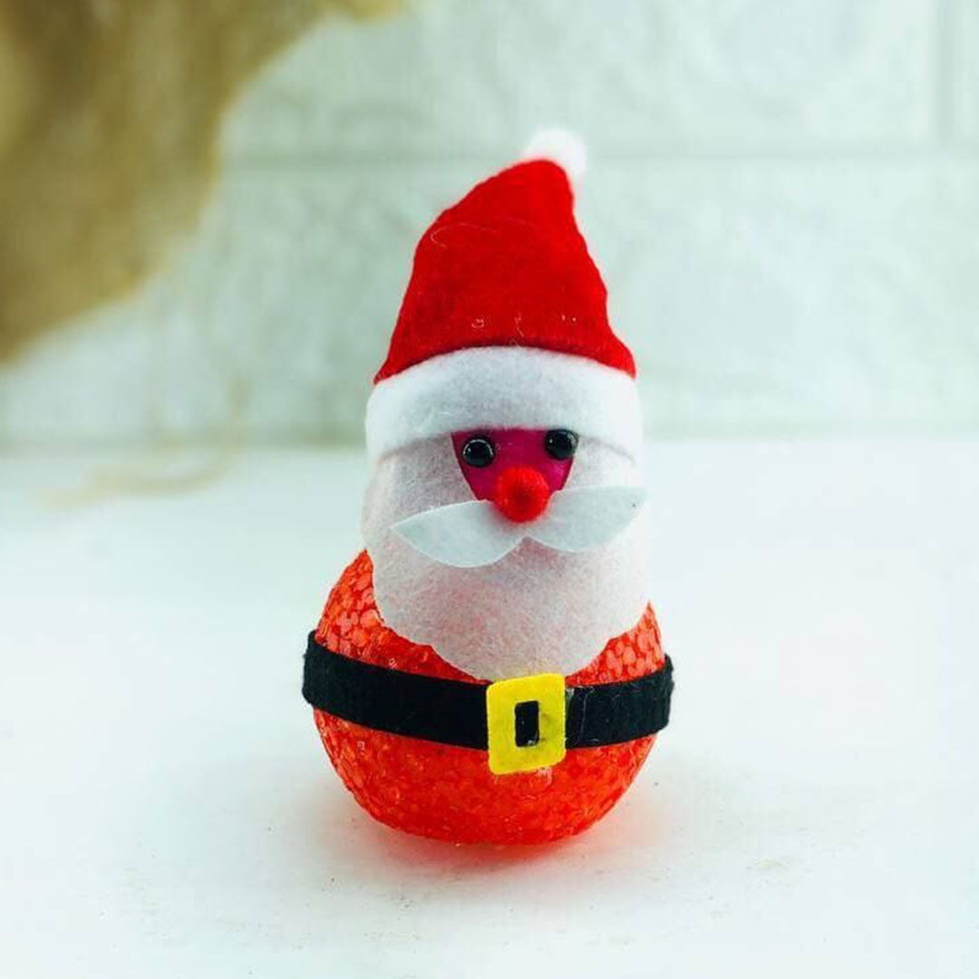 اكسسورات الكريسماس شكل بابا نويل مضيء - بلاستيك - أحمر