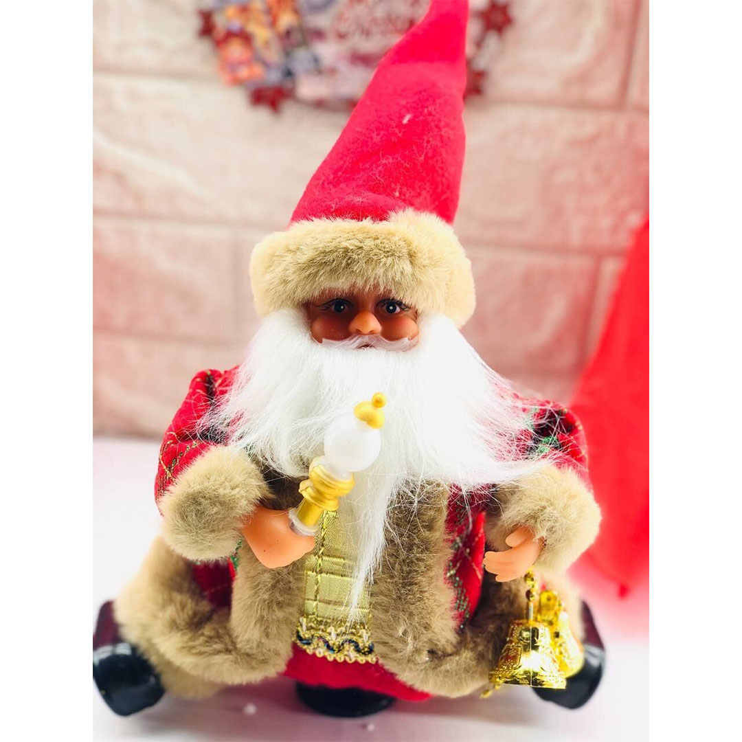 مجسم بابا نويل راقص - 15*30 - أحمر