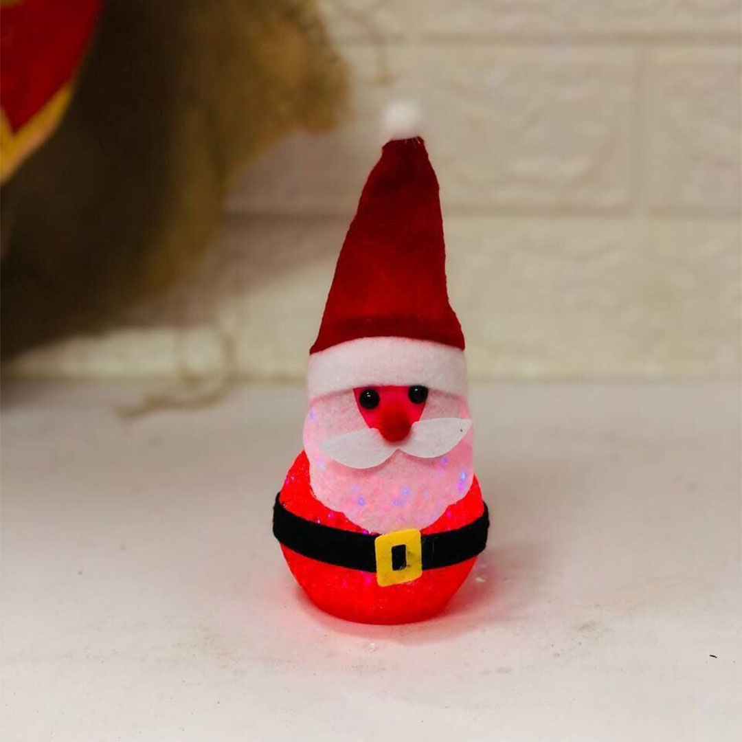اكسسورات الكريسماس شكل بابا نويل مضيء - بلاستيك - أحمر