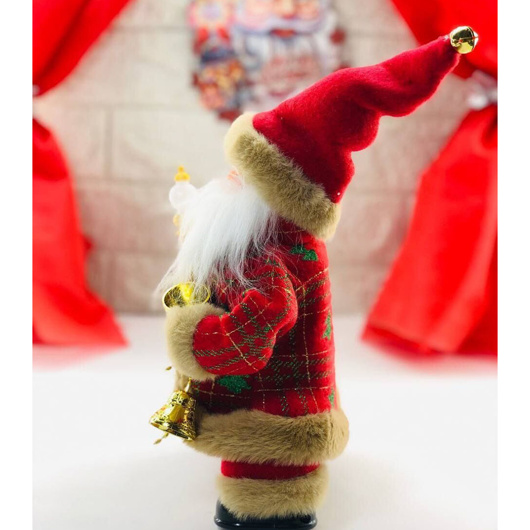 مجسم بابا نويل راقص - 15*30 - أحمر