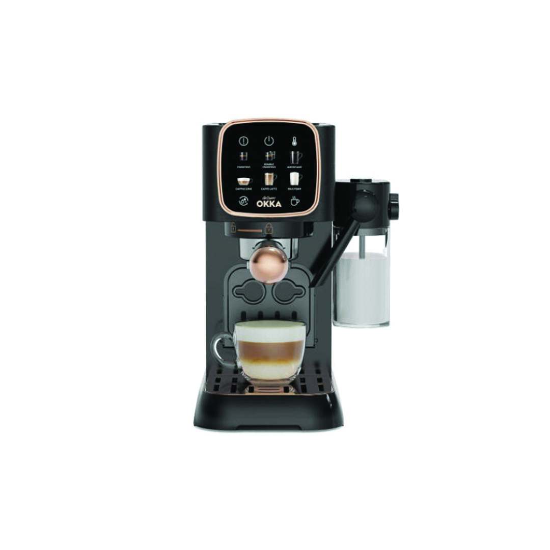 أوكا ماكينة تحضير الإسبرسو الأوتوماتيكية بالكامل - اسود/نحاسي - OK0032-04