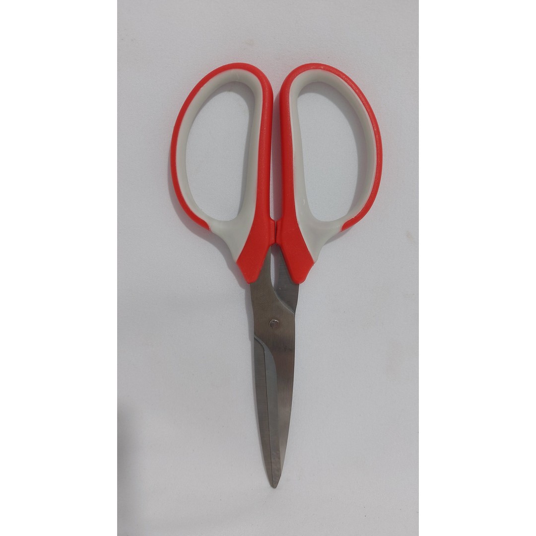 مقص ورق بيد سيليكون - أحمر/أبيض