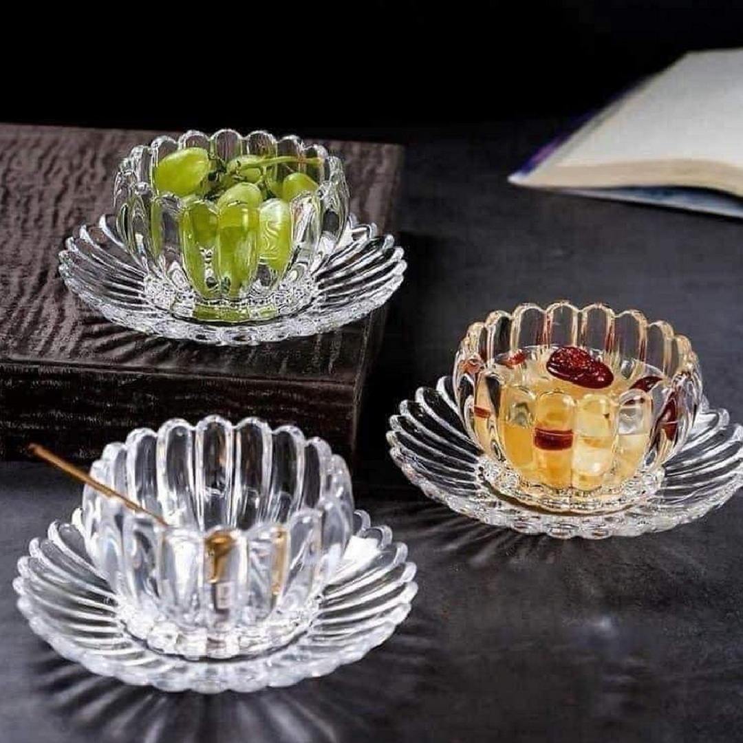 طقم خشاف كريستال - 12 قطعة - شفاف