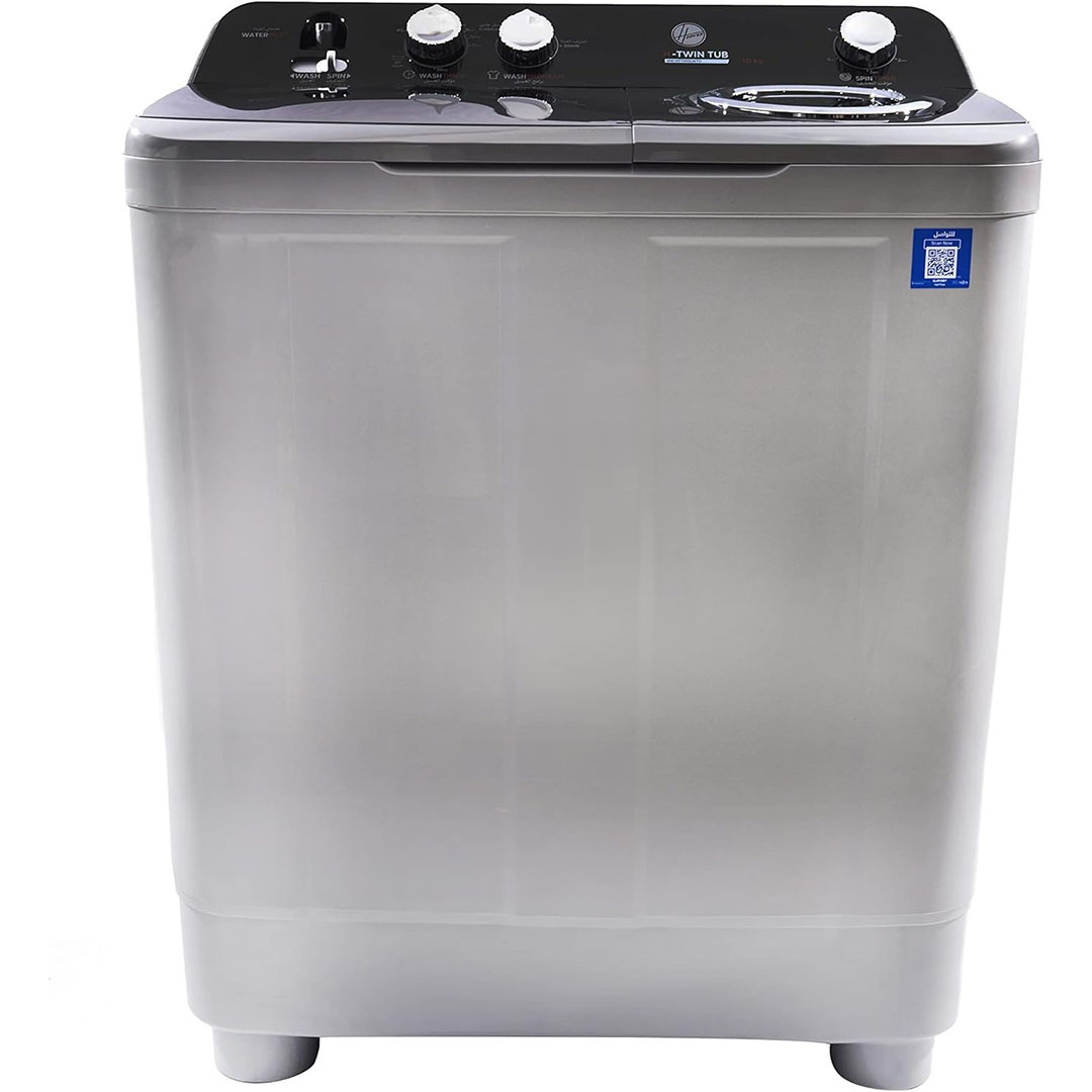 غسالة هاف اتوماتيك هوفر حوضين - 10 كجم hw-httn10lwto
