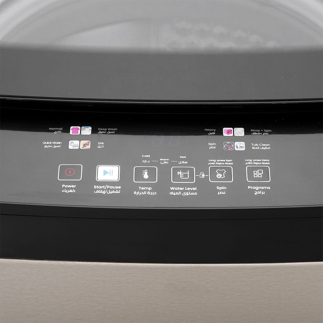 غسالة ملابس اتوماتيك فريش تحميل علوي 10 كجم فريش - رمادي غامق - FTM-10 GB