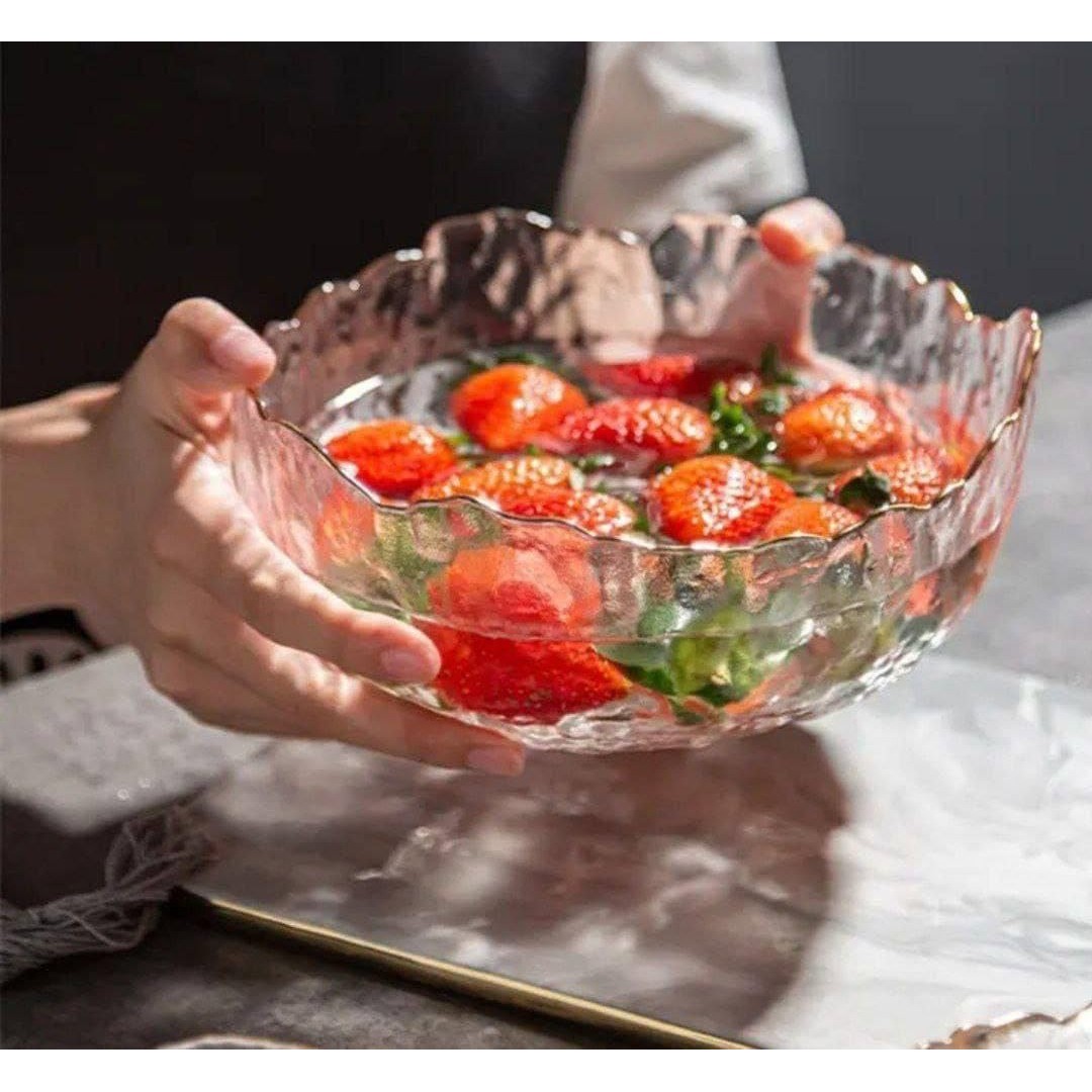 مجموعة أطباق سلطة - 3 قطع - شفاف