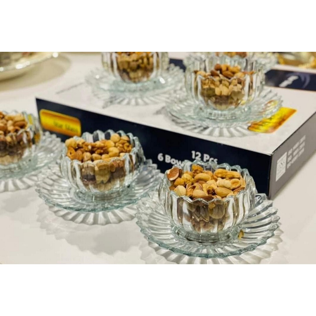 طقم خشاف كريستال - 12 قطعة - شفاف