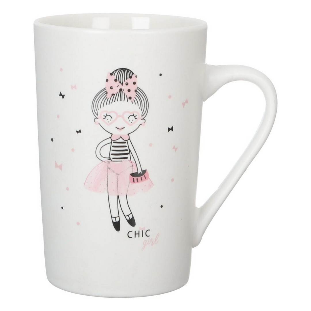 طقم مجات بورسلين منقوش - 4 قطع - 350 مل - متعدد الالوان