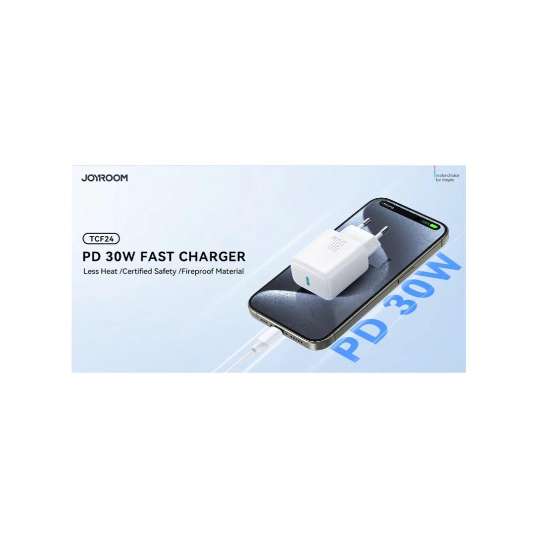 شاحن سريع جوي روم - 30 وات - أبيض - JR-TCF24