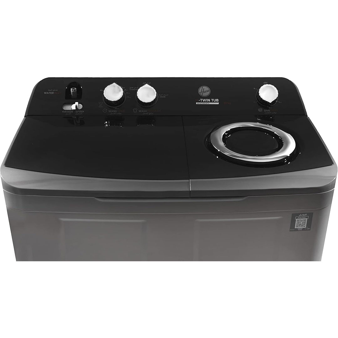 غسالة هاف اتوماتيك هوفر حوضين - 10 كجم hw-httn10lwto