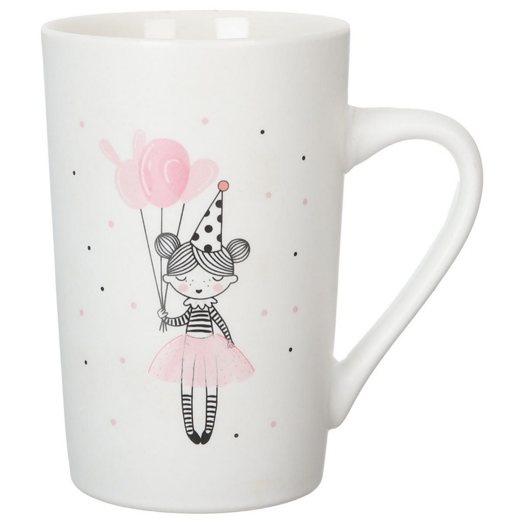 طقم مجات بورسلين منقوش - 4 قطع - 350 مل - متعدد الالوان