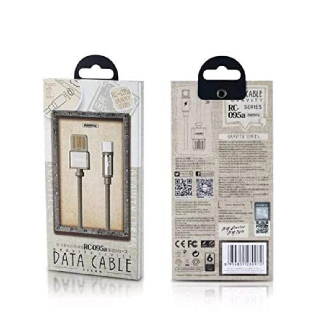 كابل شحن ونقل بيانات لايتنينج من ريماكس - 1 متر - ذهبي - rc-095i