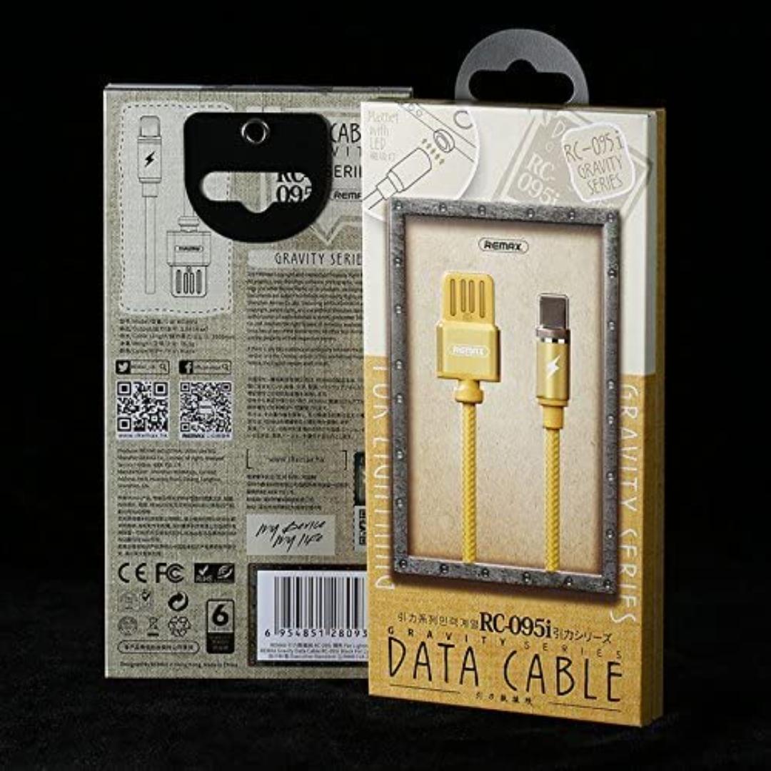 كابل شحن ونقل بيانات لايتنينج من ريماكس - 1 متر - ذهبي - rc-095i